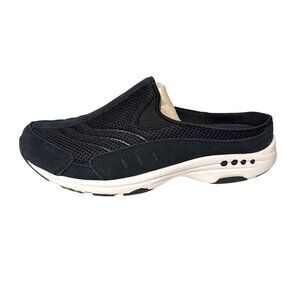NEW Easy Spirit Traveltime Slip On Walking Sneaker Clog Mule Black Suede Sz 9.5